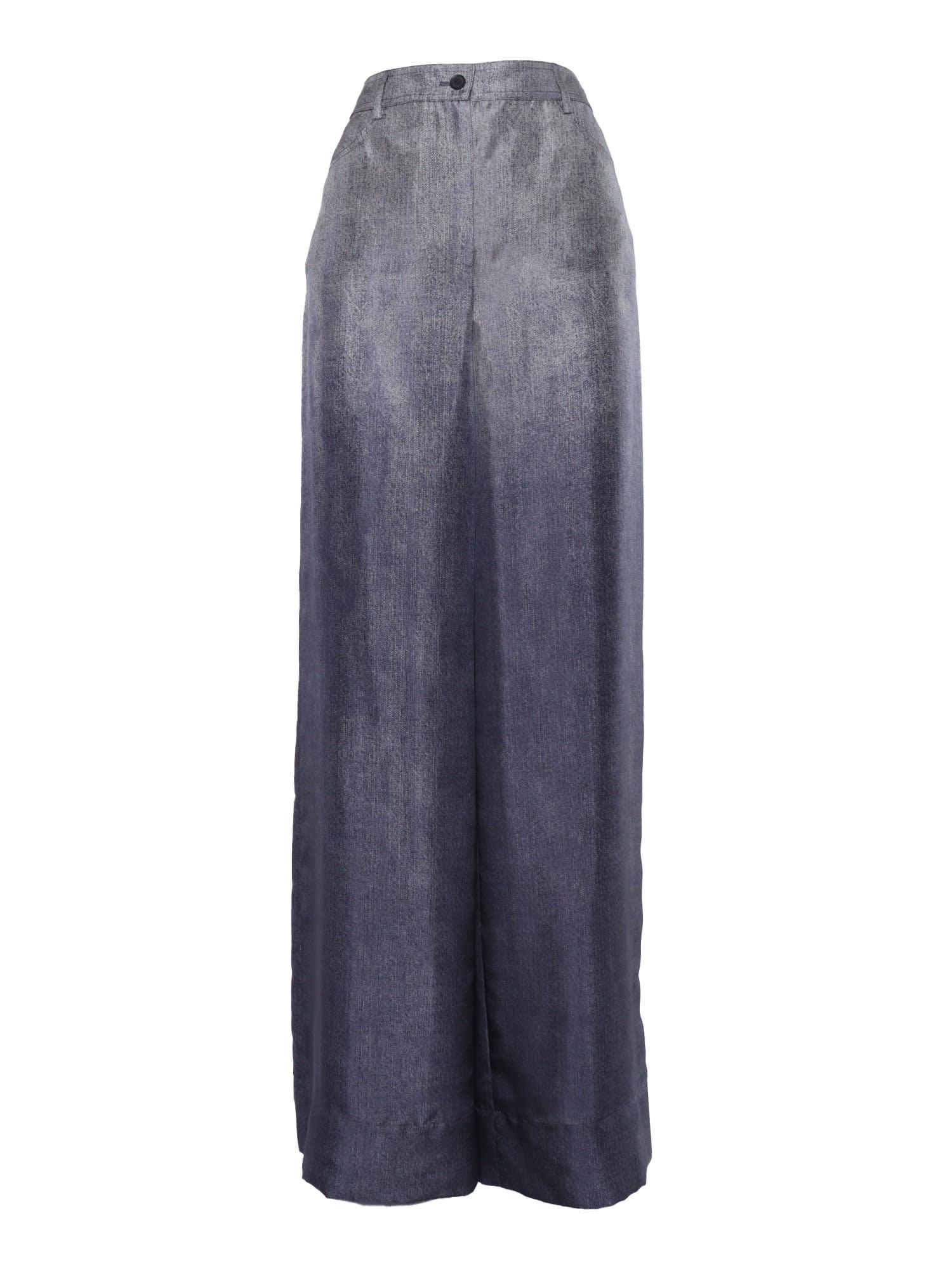 alberta ferretti grey silk pants