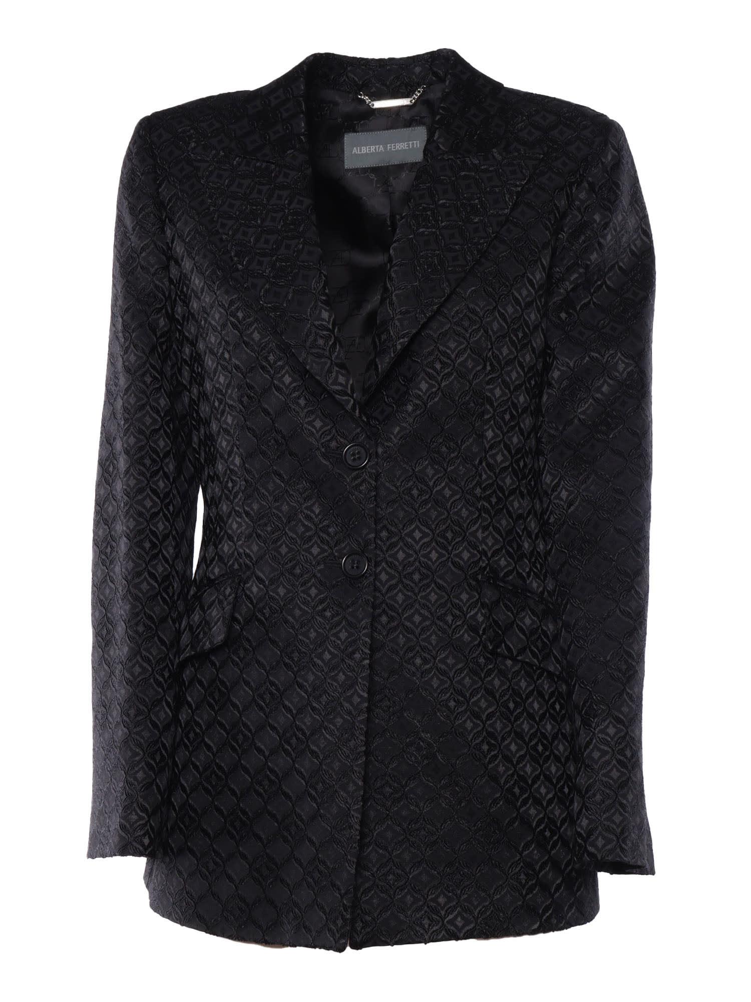 alberta ferretti jacquard monogram blazer