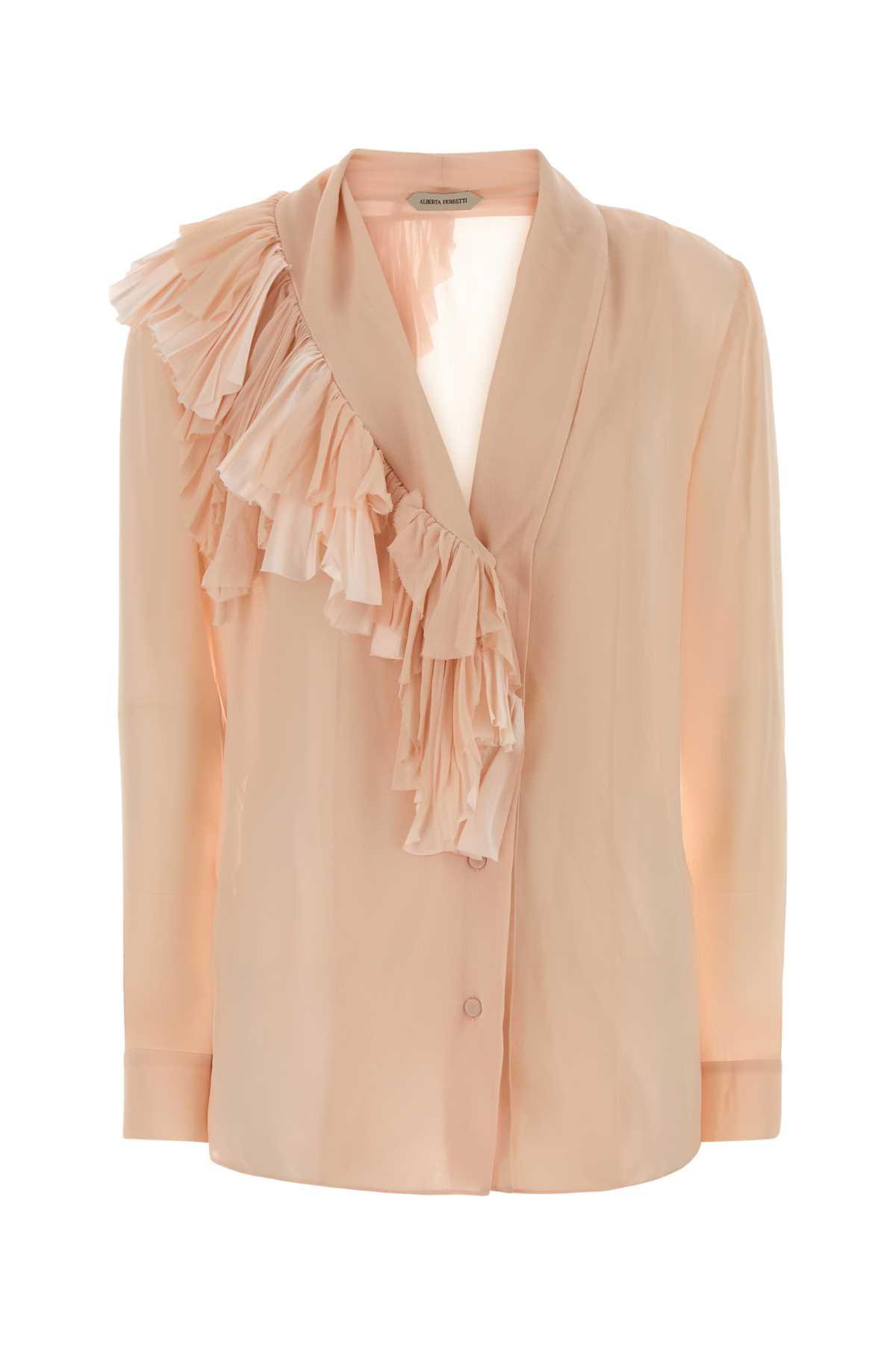 alberta ferretti light pink silk shirt