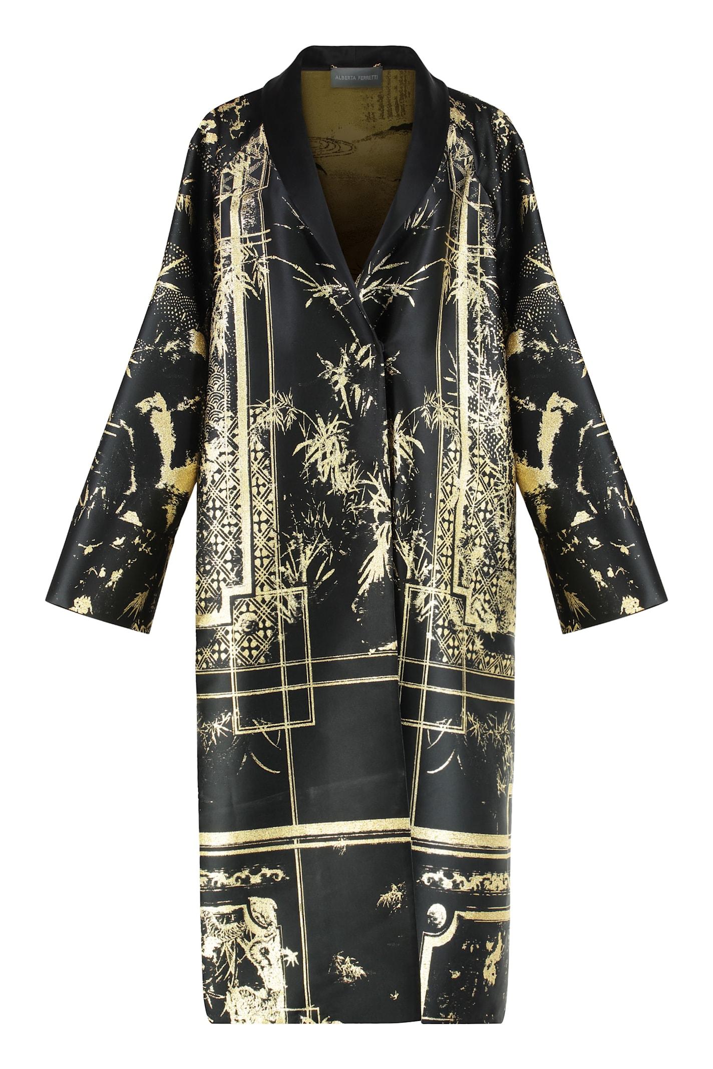 alberta ferretti long single-breasted jacket