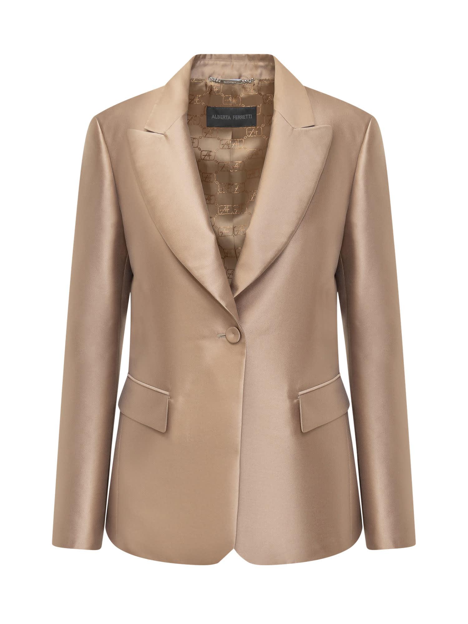 alberta ferretti mikado blazer