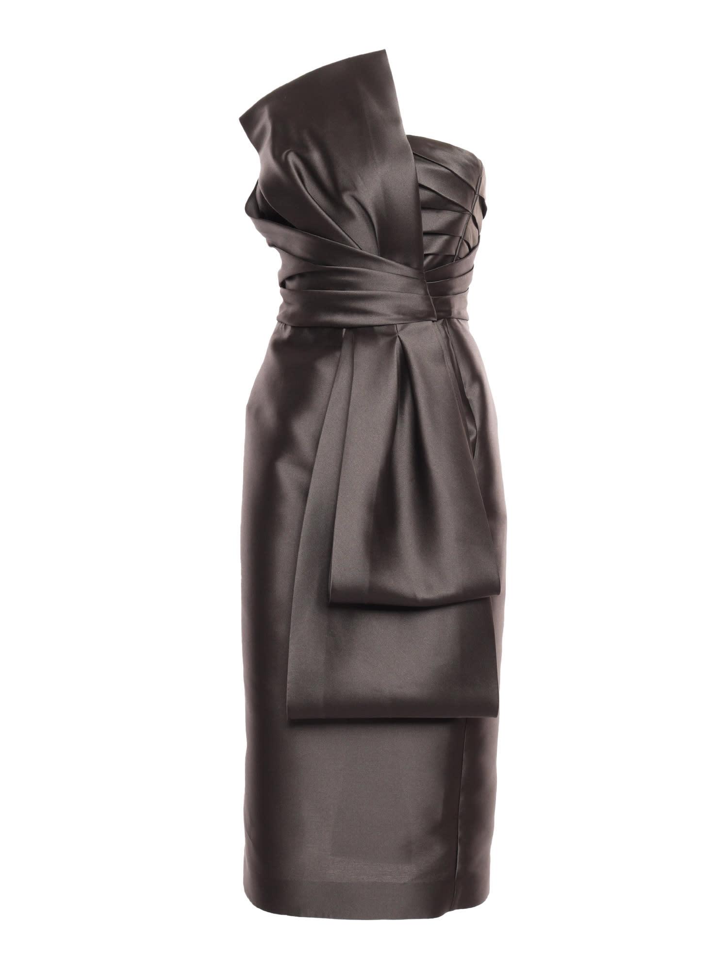 alberta ferretti mikado bustier dress