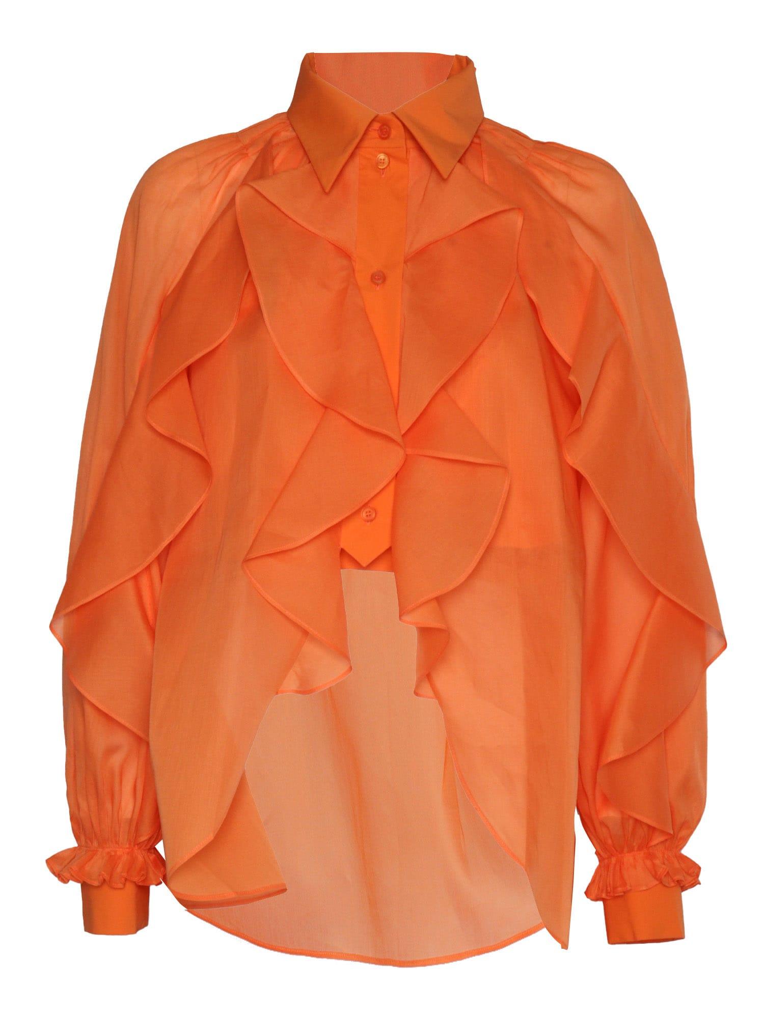 alberta ferretti orange shirt