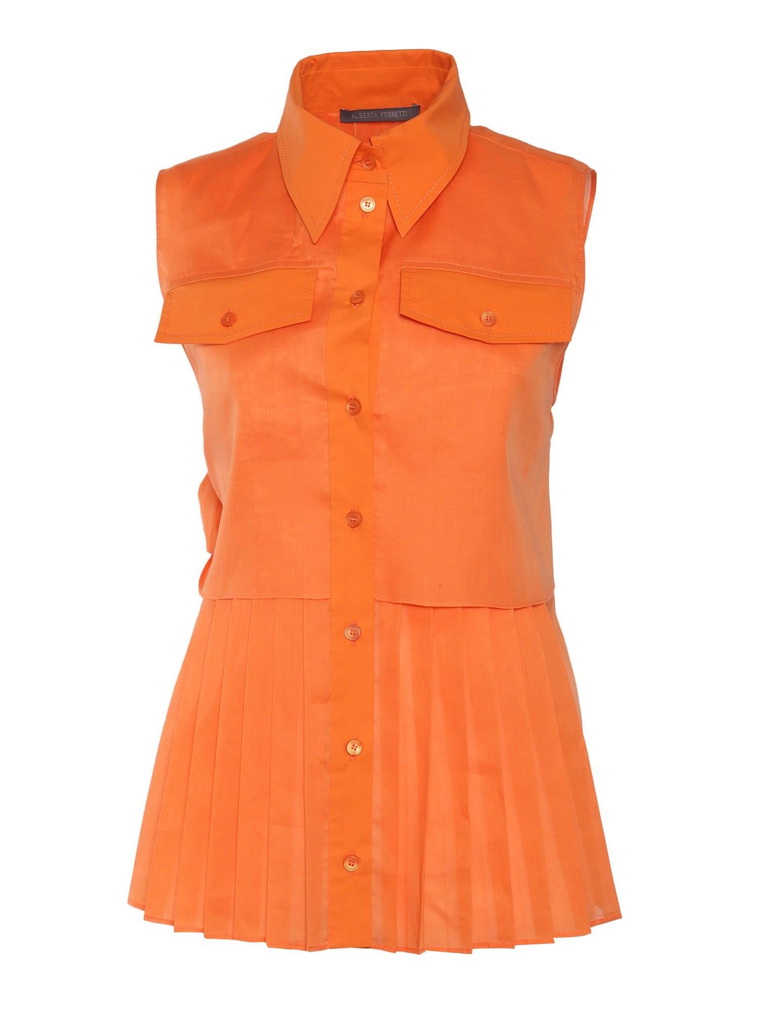 alberta ferretti orange shirt