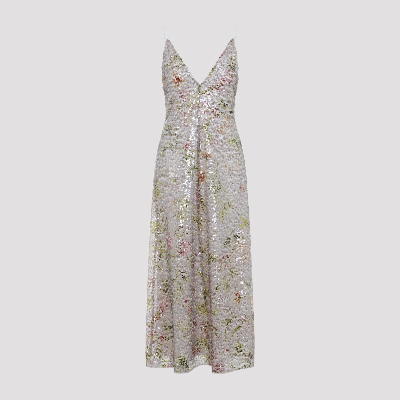 alberta ferretti paillettes long dress multicolour polyester - women