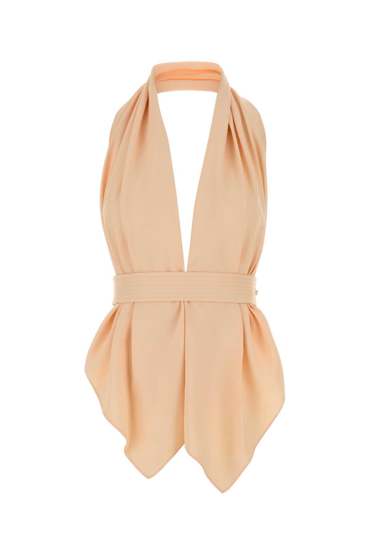 alberta ferretti peach satin top