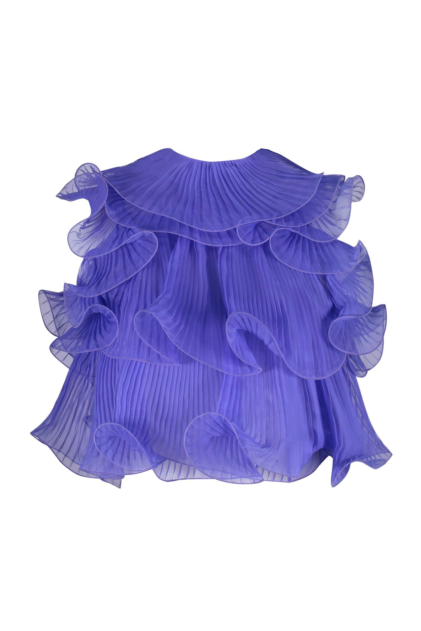 alberta ferretti pleated blouse