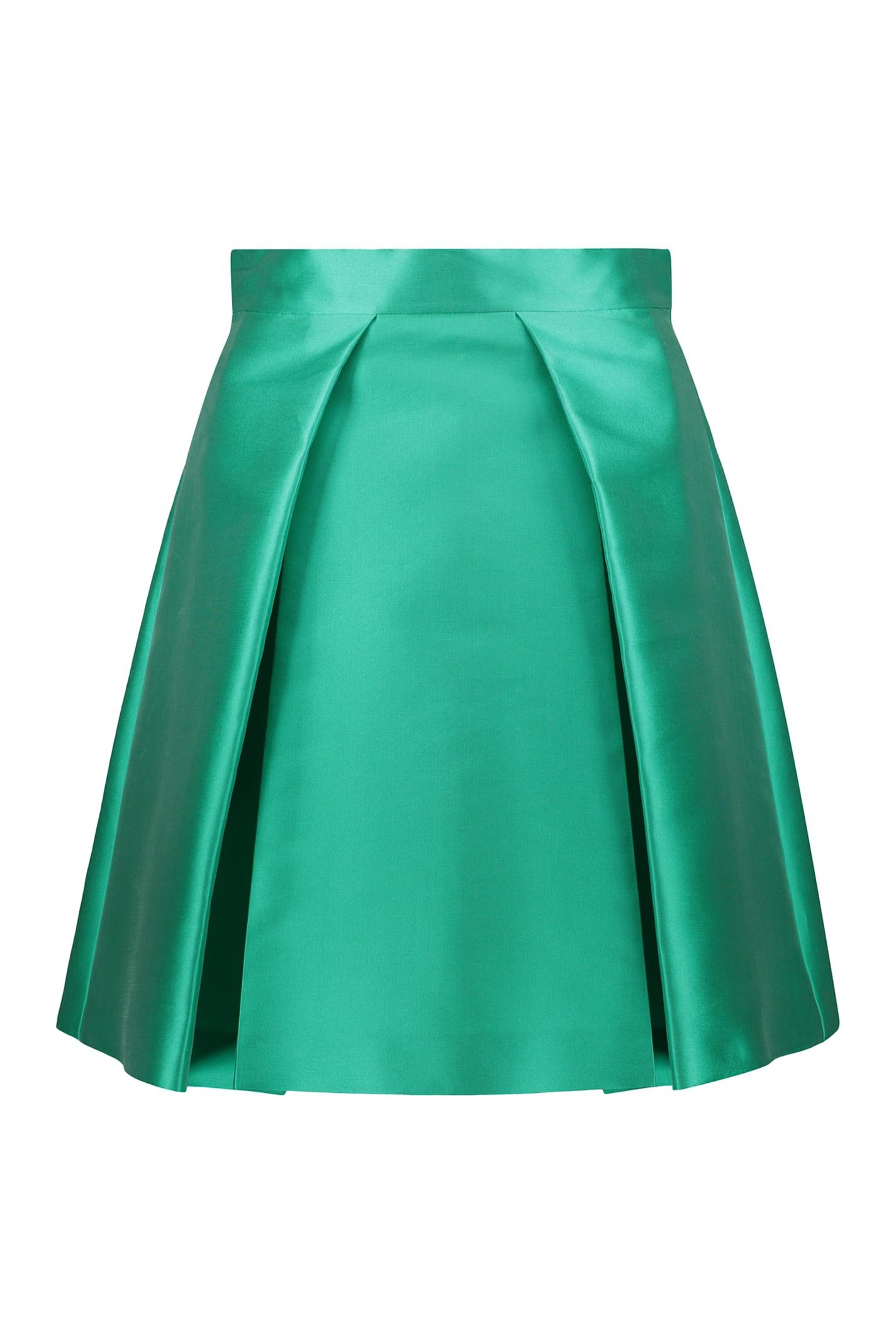 alberta ferretti pleated midi skirt