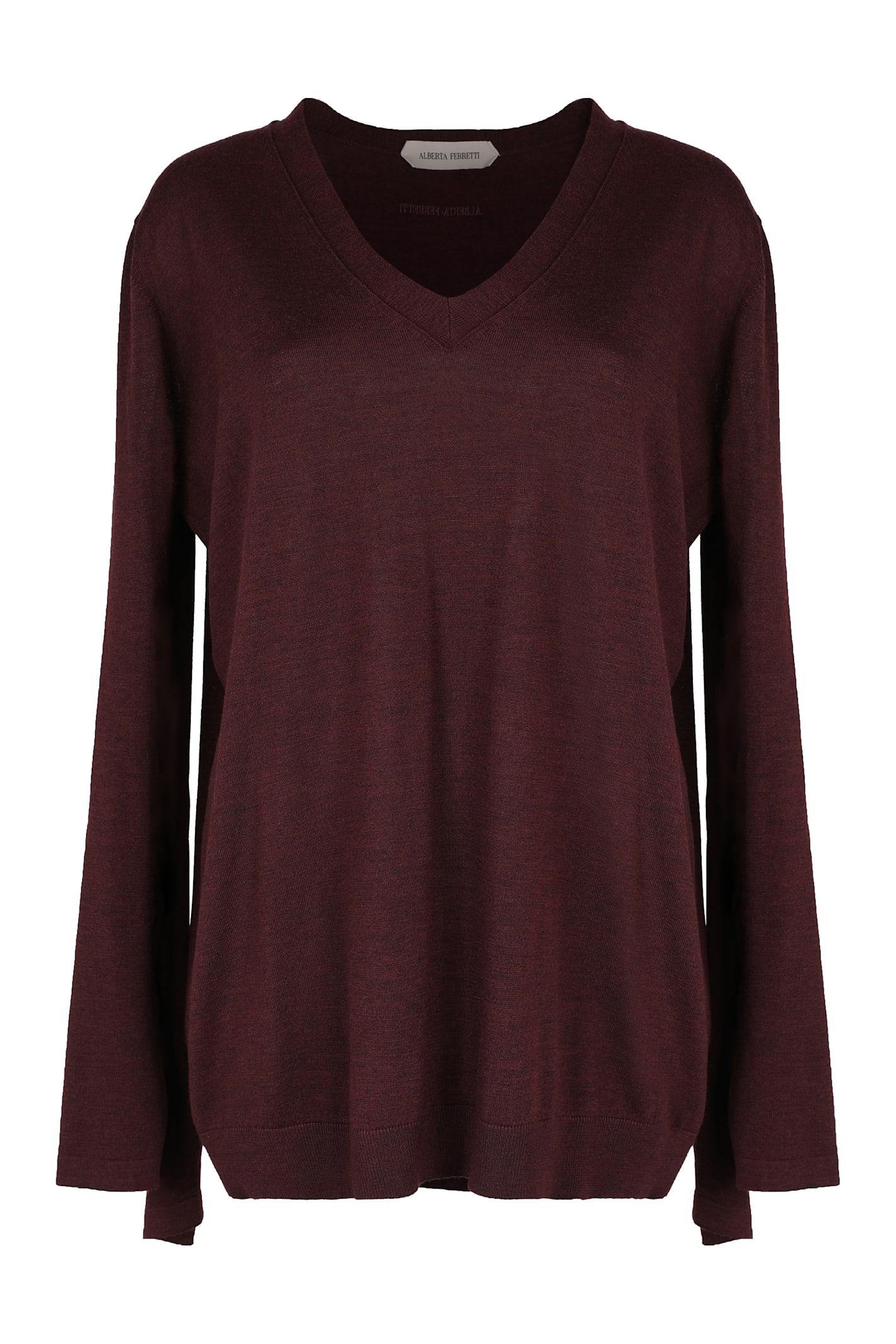 alberta ferretti plum shirt with long sleeves, elegant and versatile.