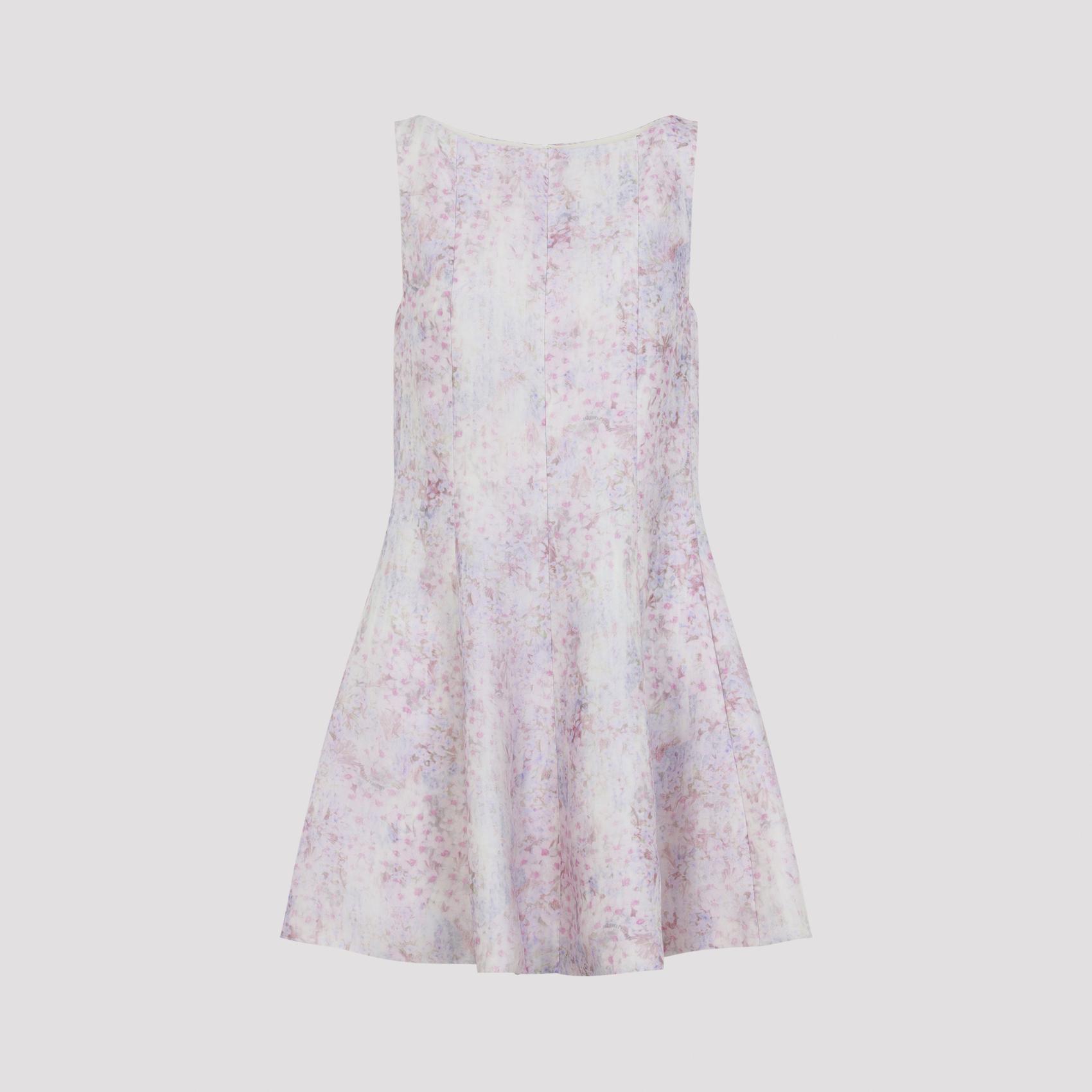 alberta ferretti printed organza mini dress multicolour silk - women