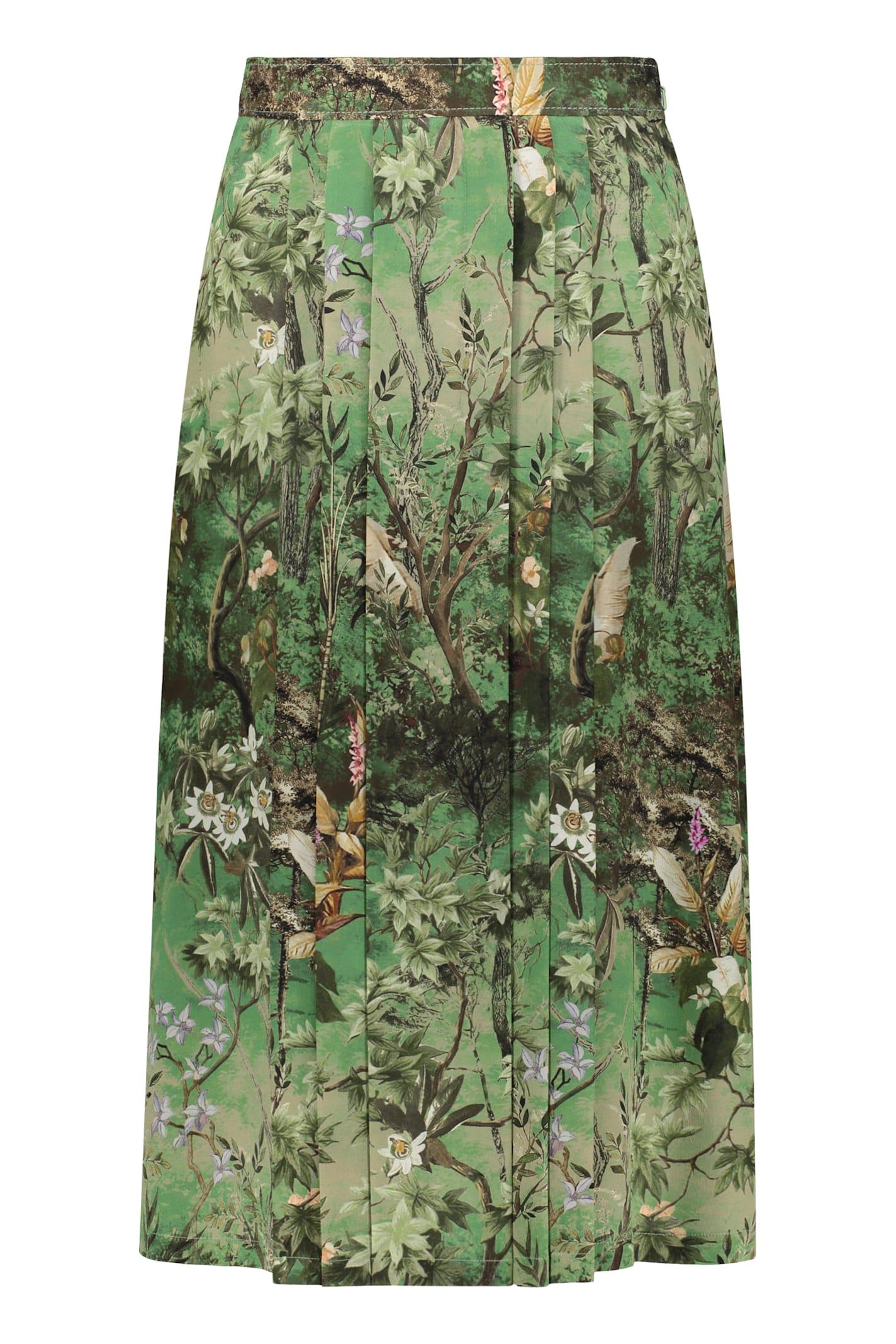 alberta ferretti printed silk skirt