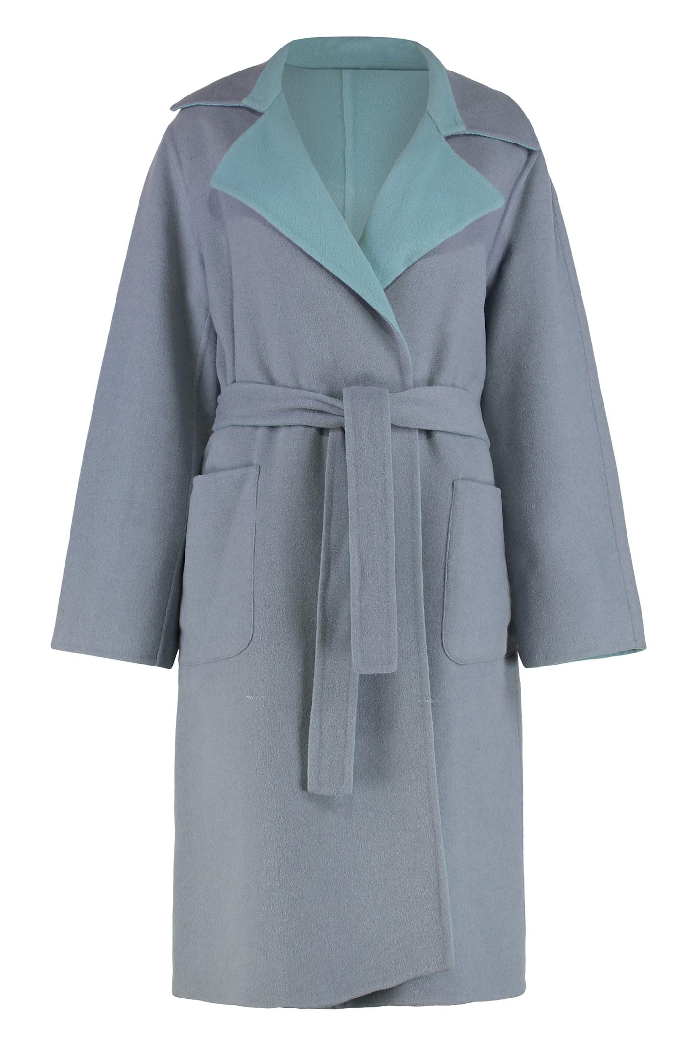 alberta ferretti reversible coat in wool and cashmere