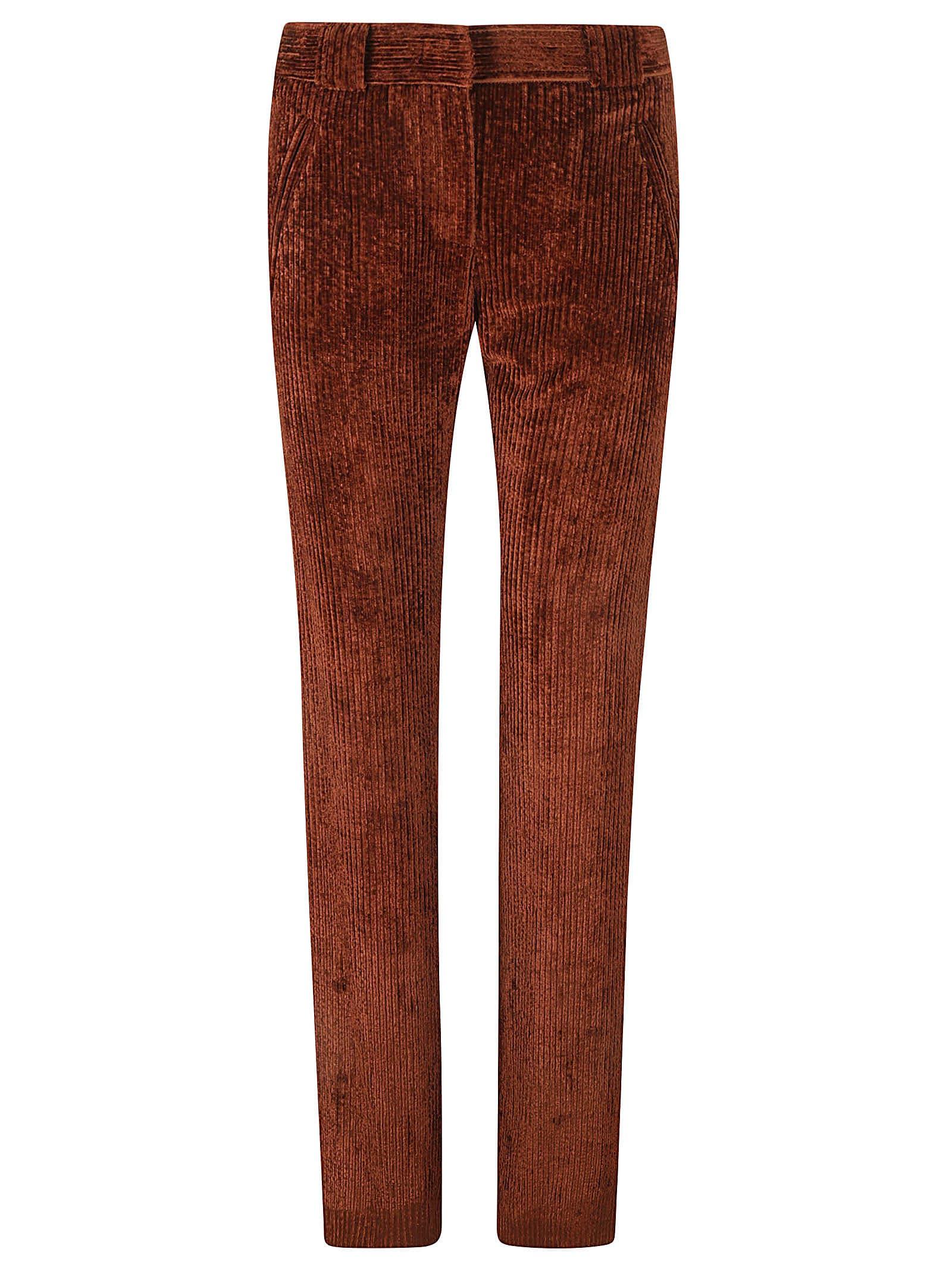 alberta ferretti ribbed concealed trousers