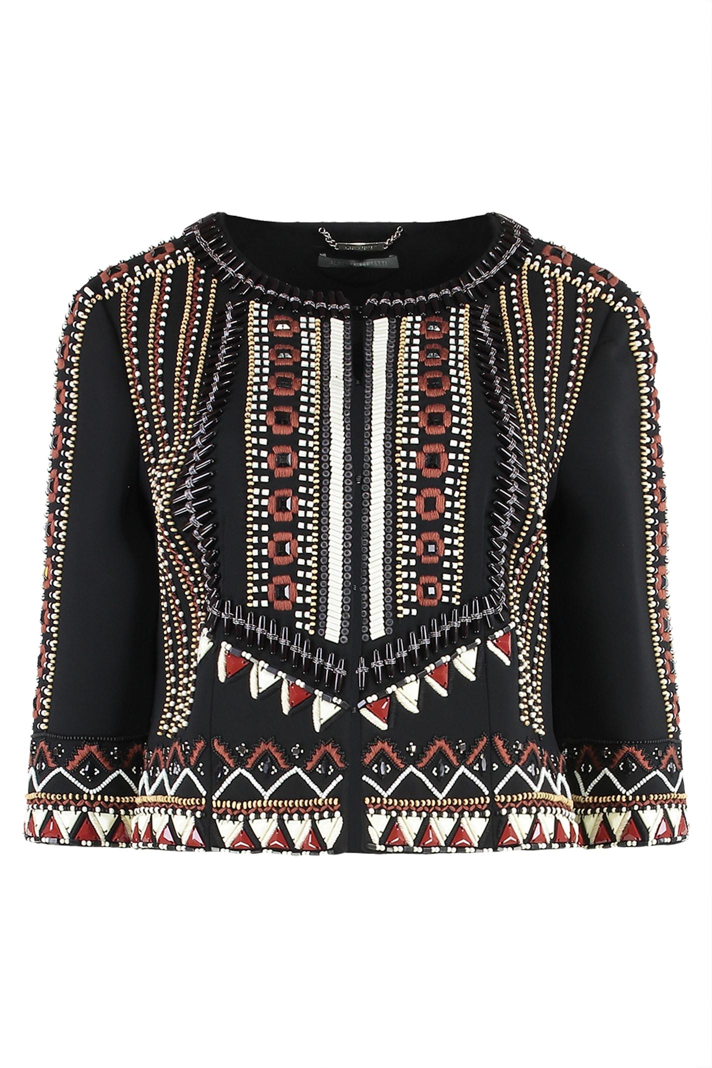 alberta ferretti short jacket with embroidery