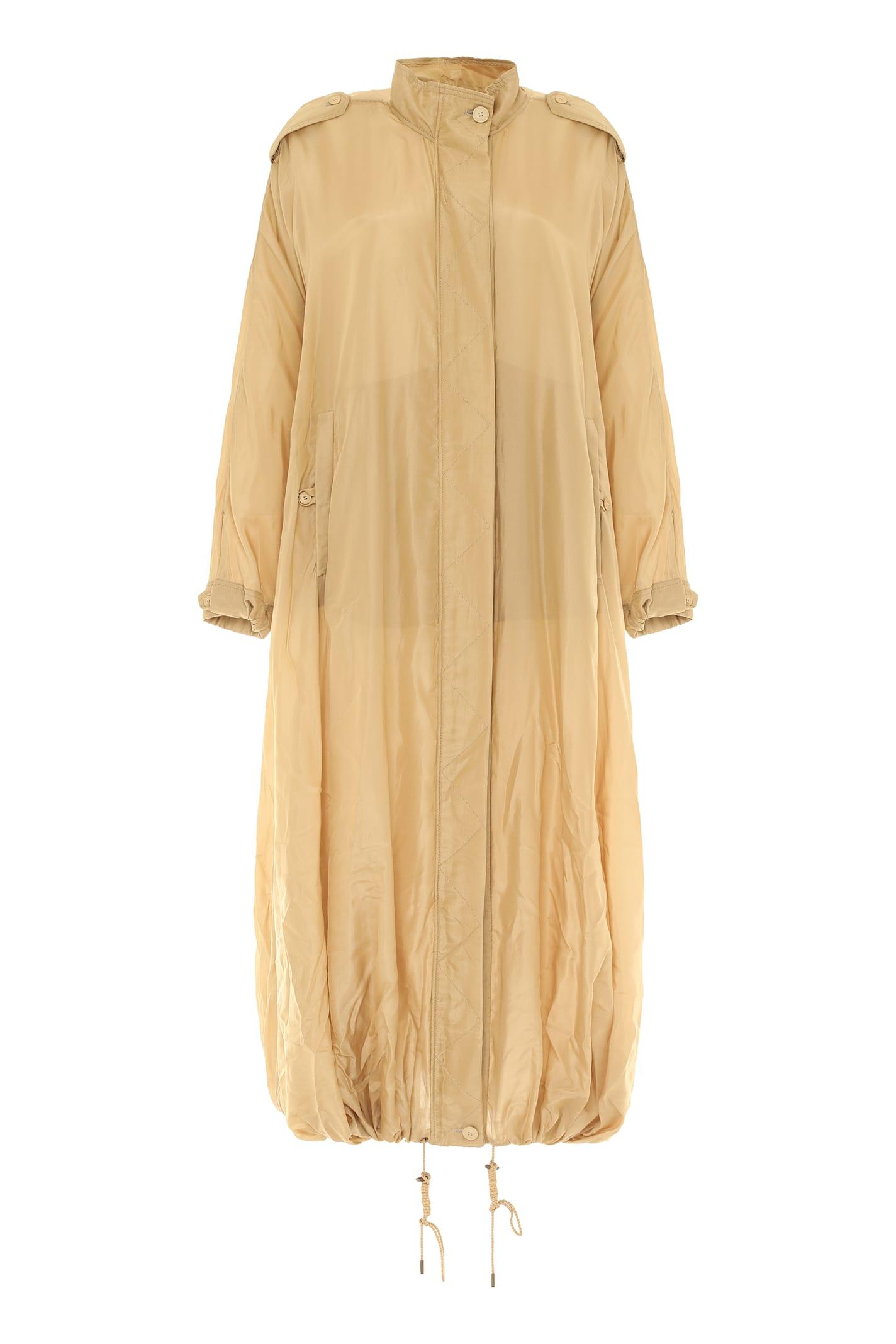 alberta ferretti silk blend trench coat