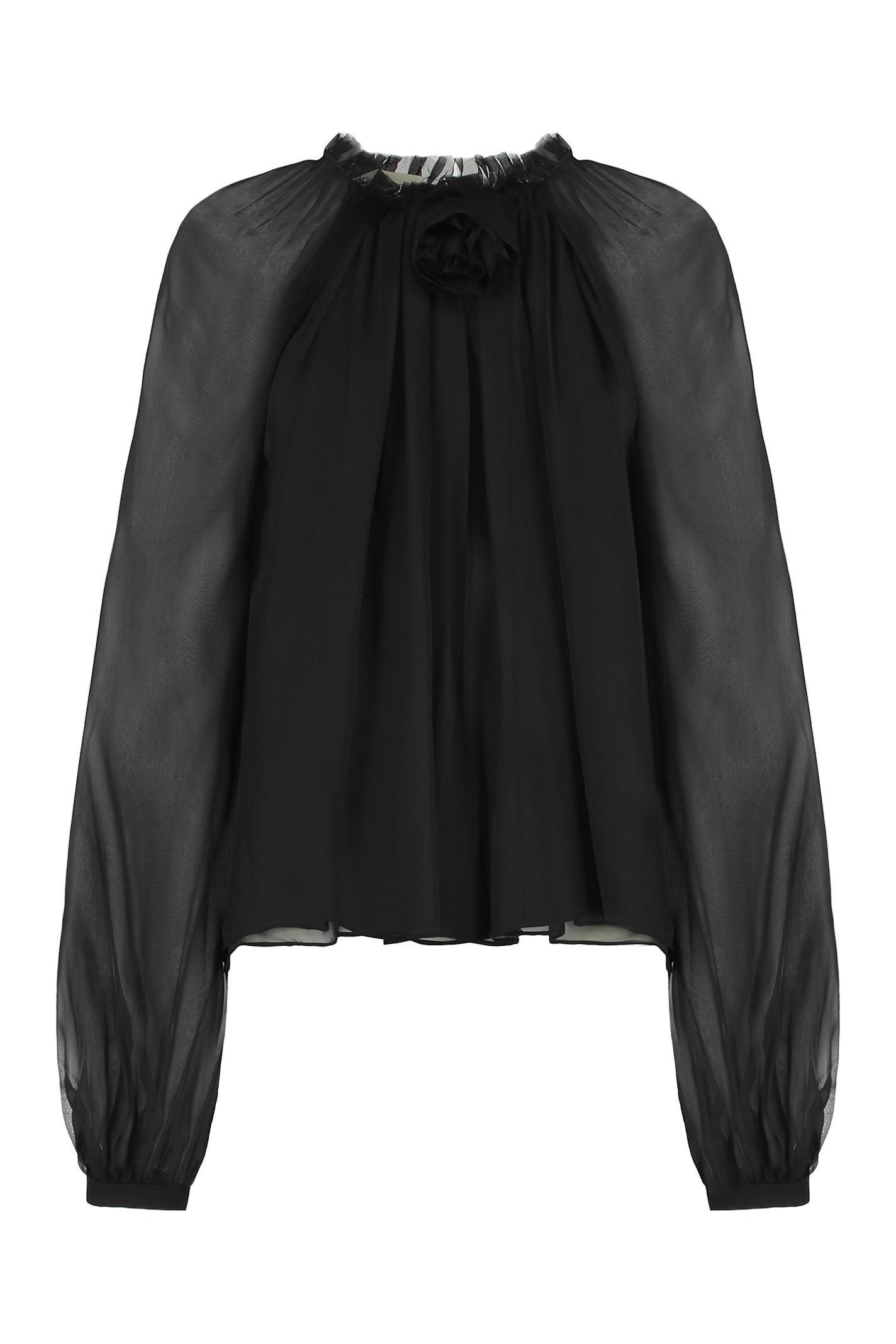 alberta ferretti silk chiffon blouse