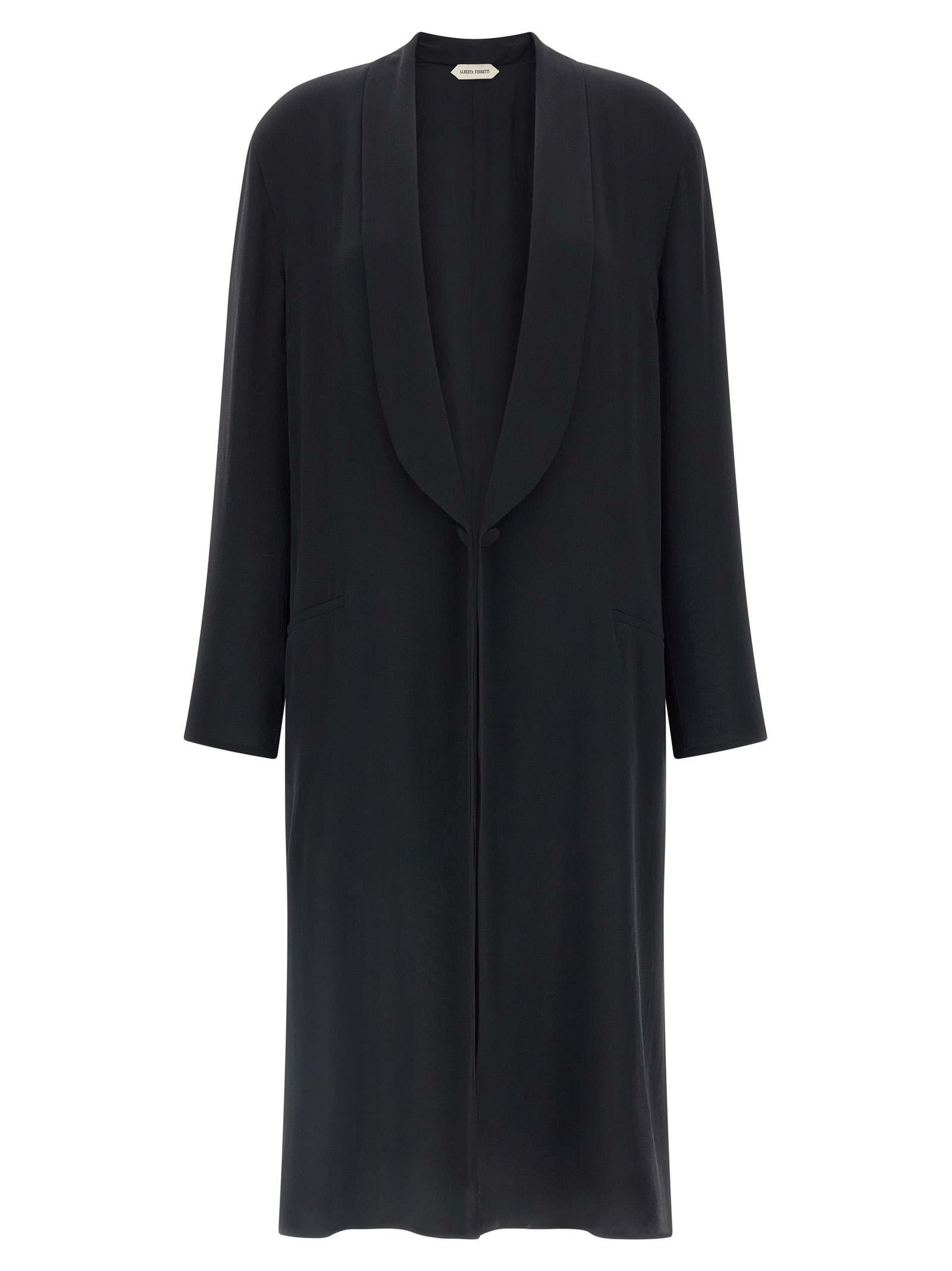 alberta ferretti silk georgette coat