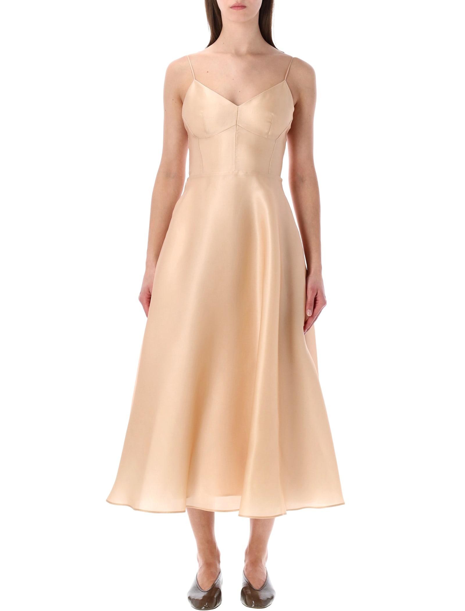 alberta ferretti silk organza midi dress