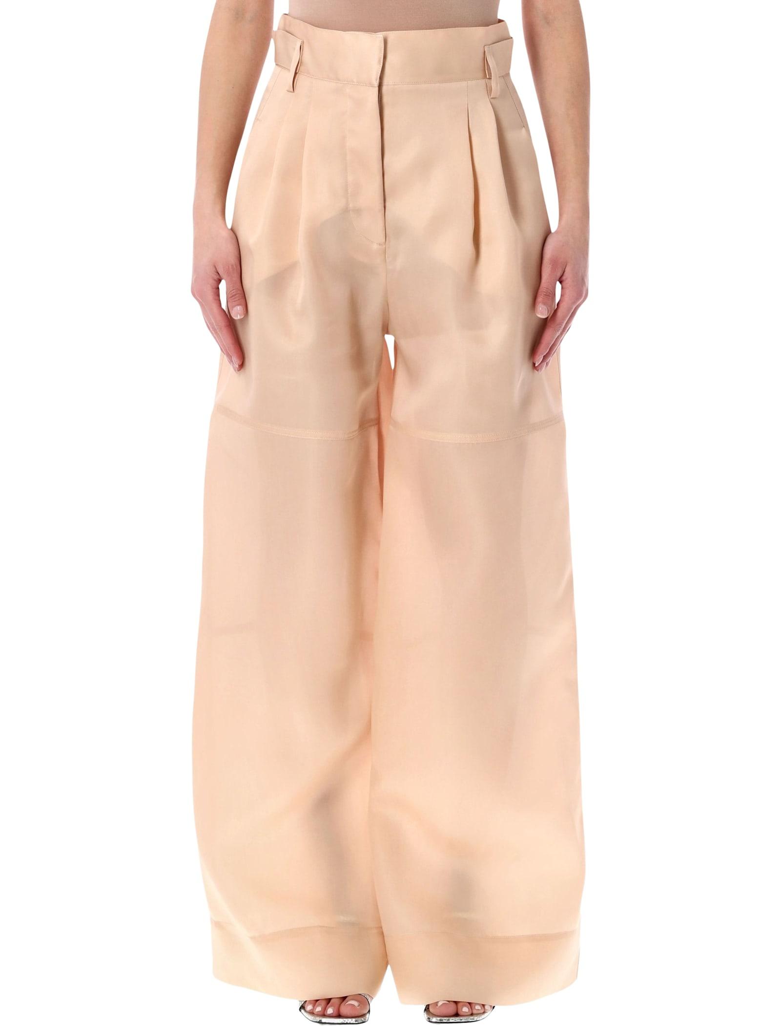 alberta ferretti silk organza trousers