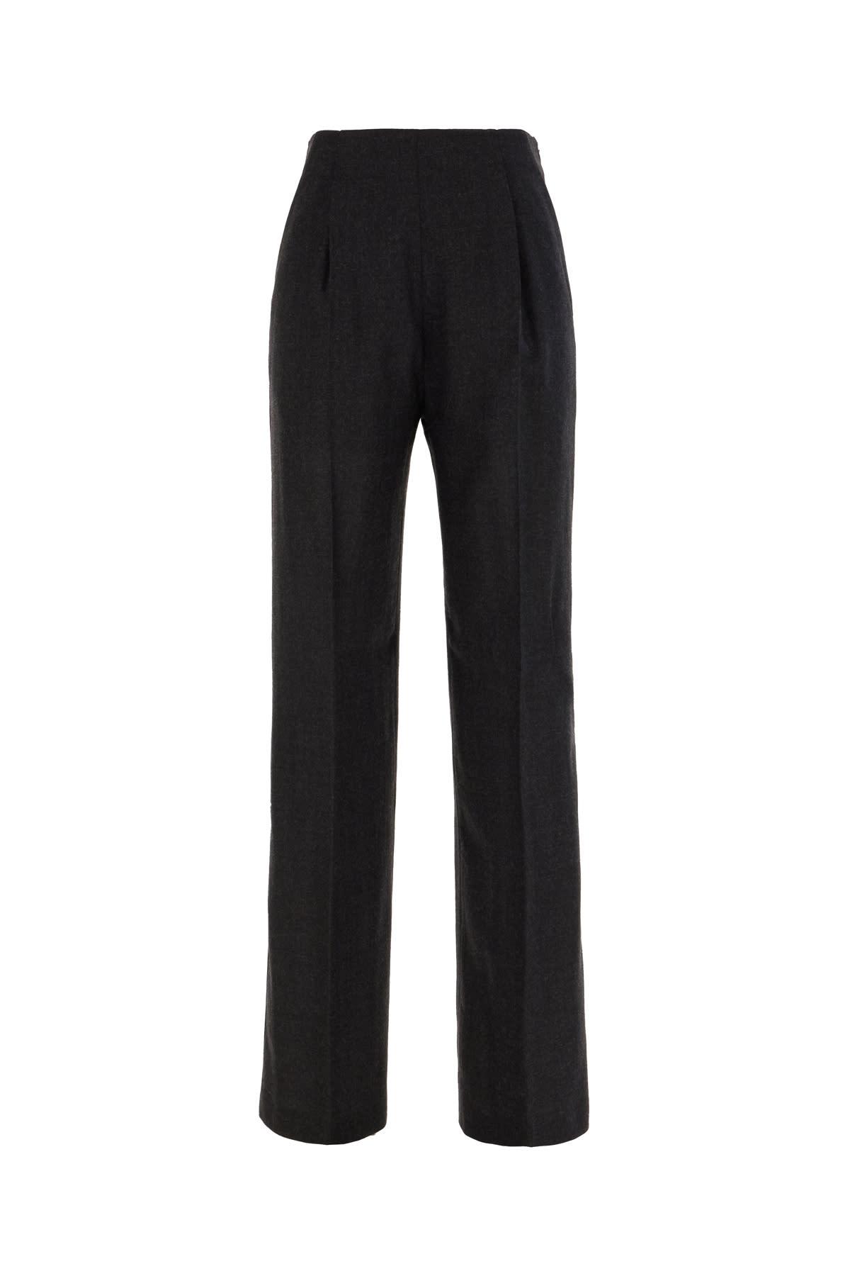 alberta ferretti slate wool pants