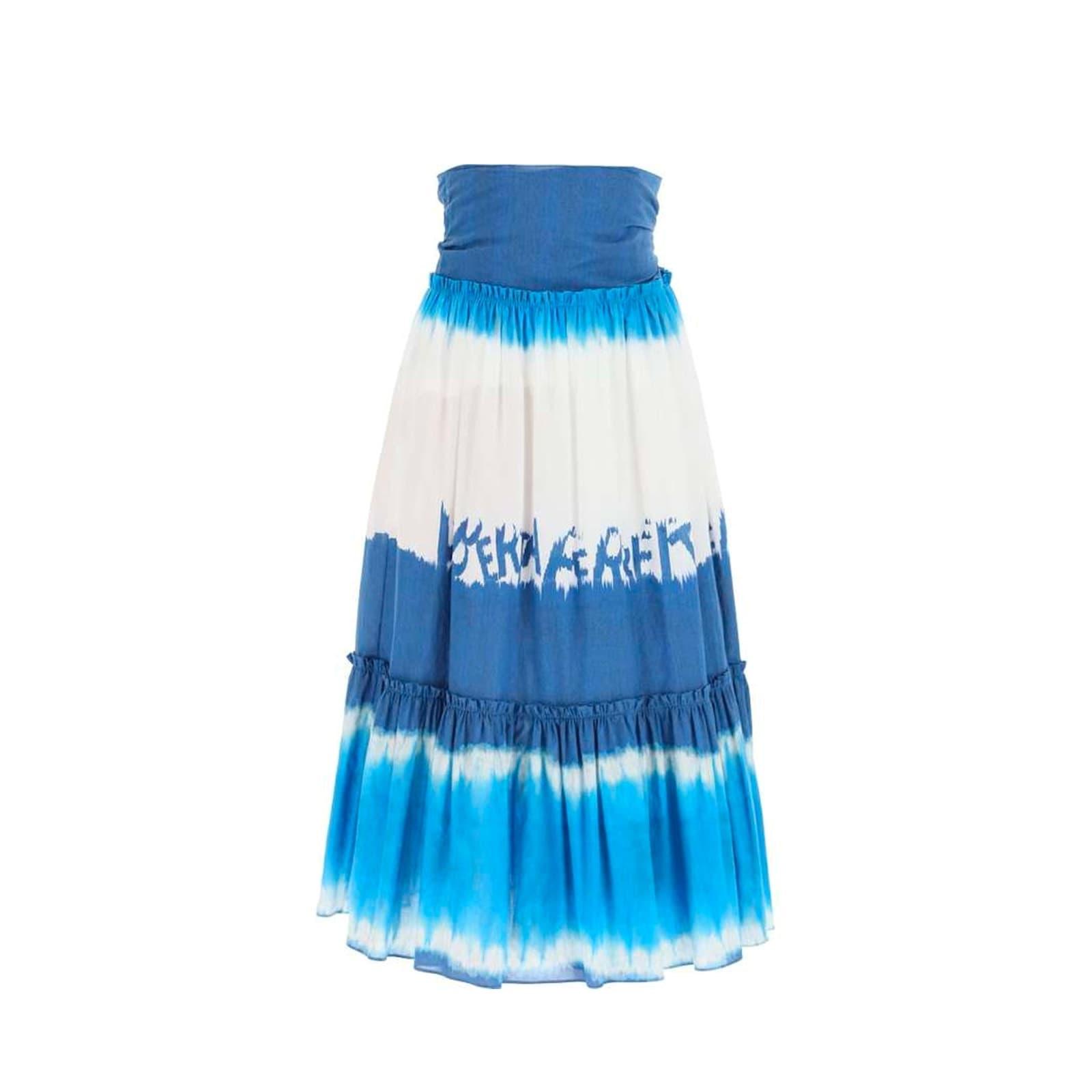 alberta ferretti tie dye midi skirt