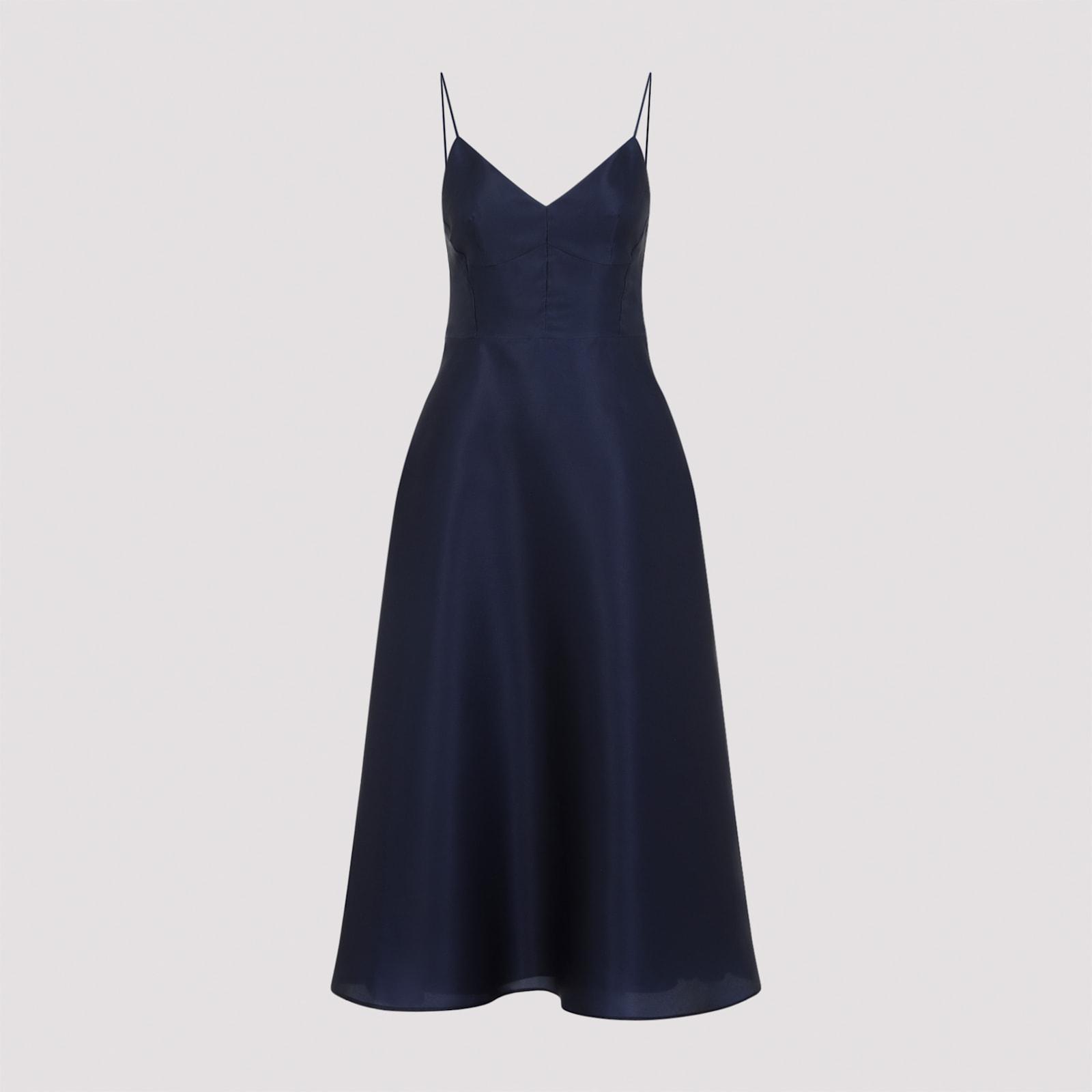 alberta ferretti triple organza midi dress