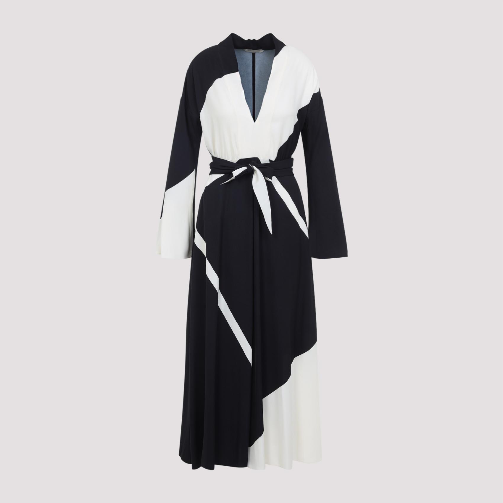 alberta ferretti twill printed dress black viscose - women