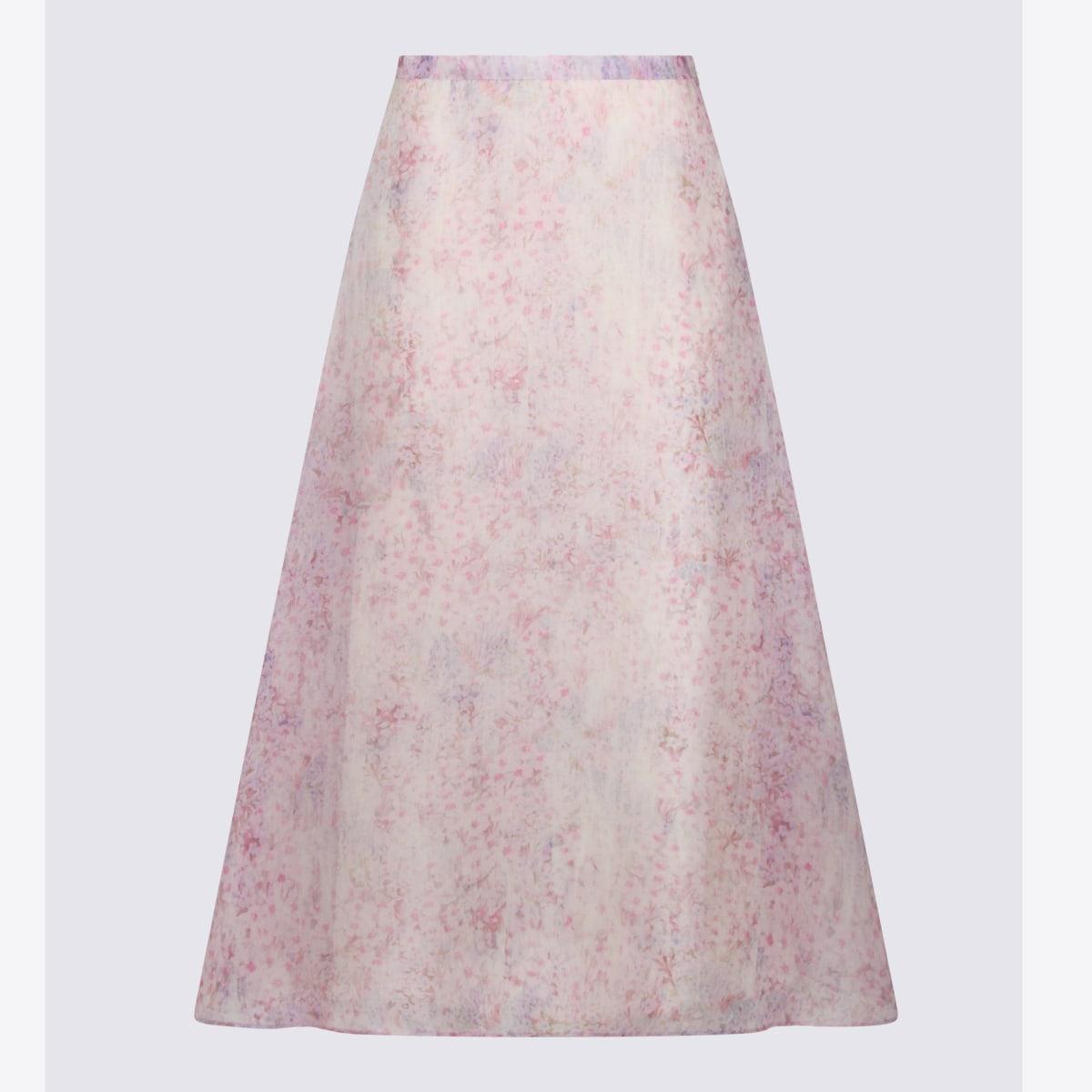 alberta ferretti violet silk skirt