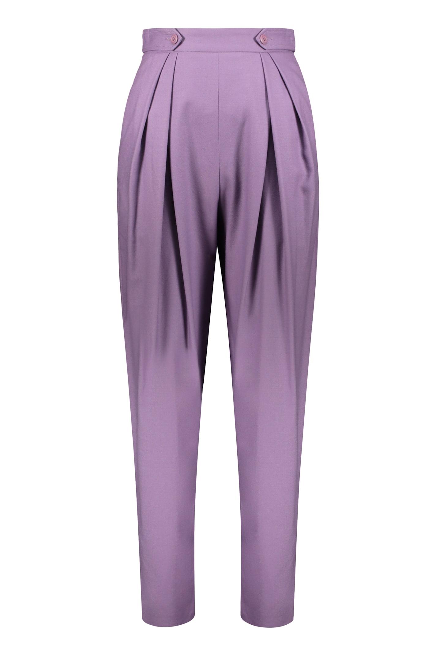 alberta ferretti virgin wool trousers