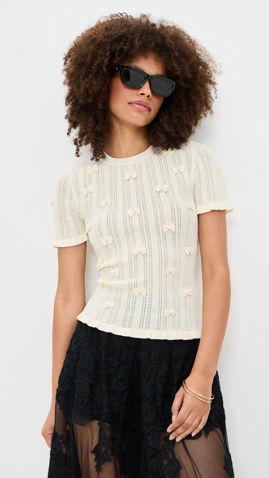 alberta pearl short sleeve knit top