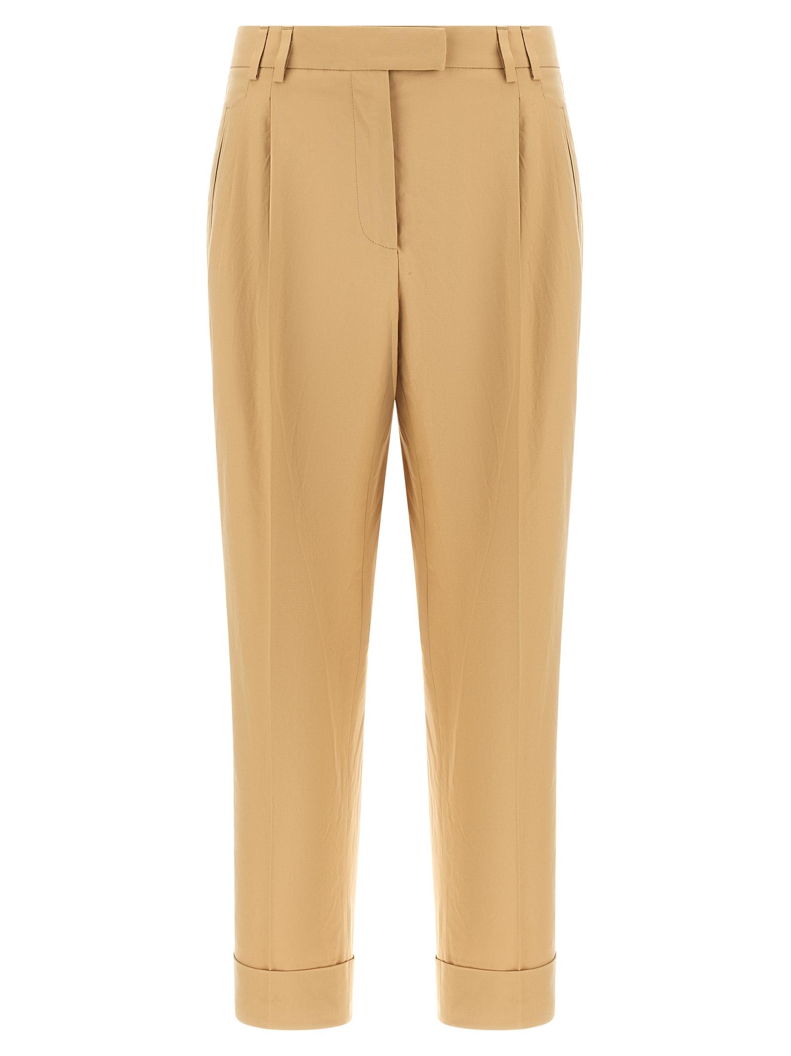 alberto biani albertino pants beige cotton - women