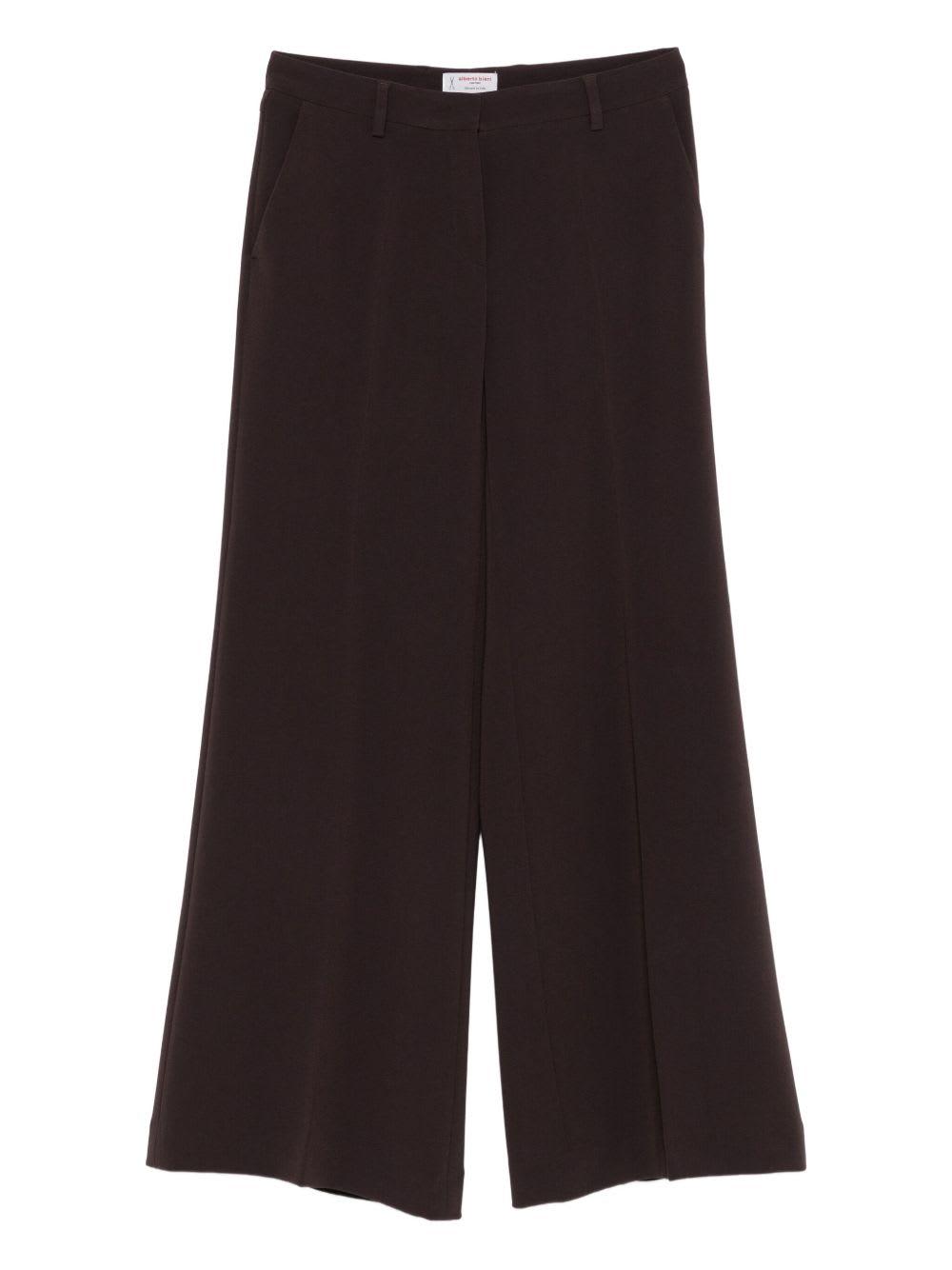 alberto biani brown wide-leg trousers
