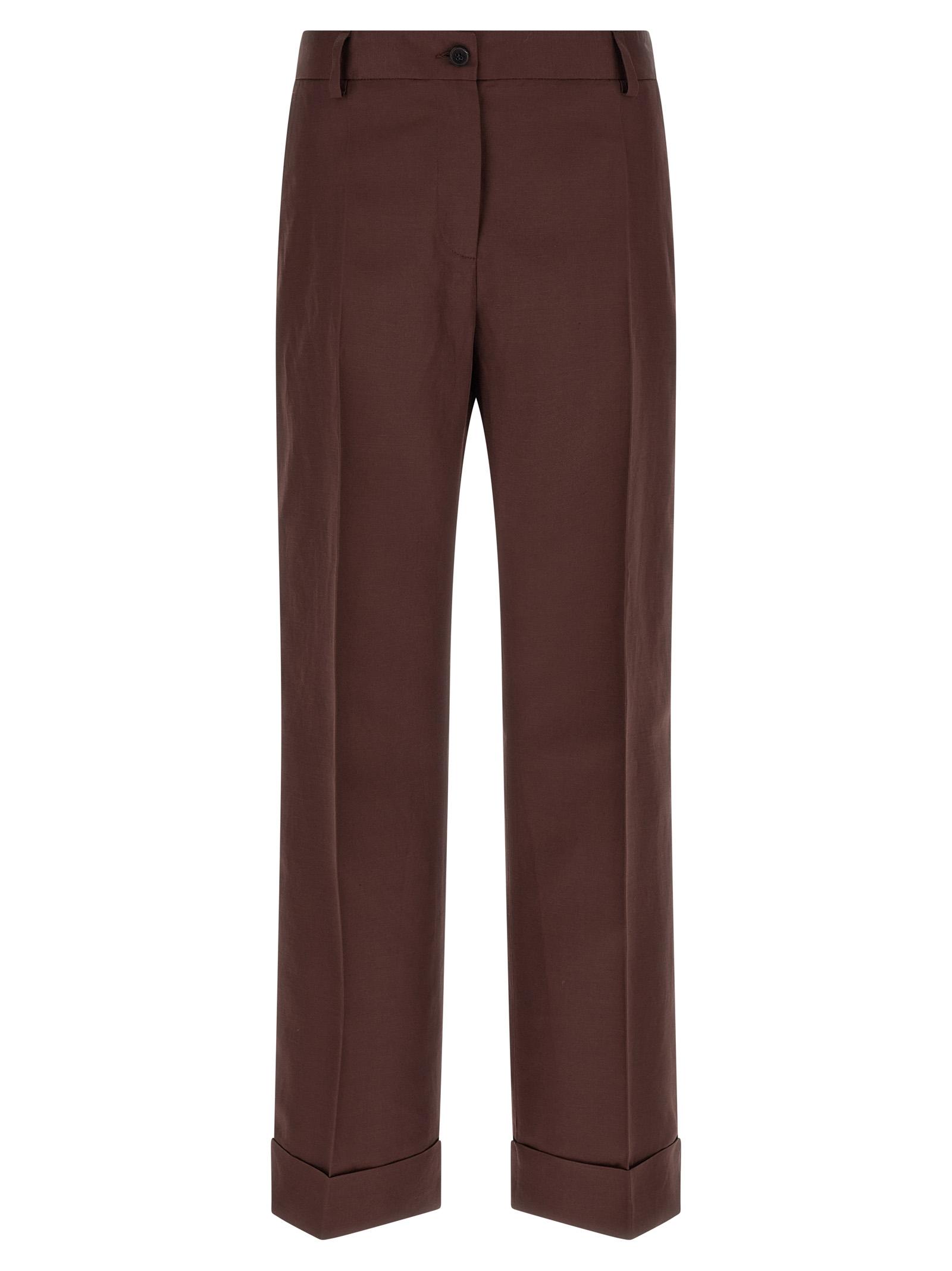 alberto biani charlie pants brown viscose - women