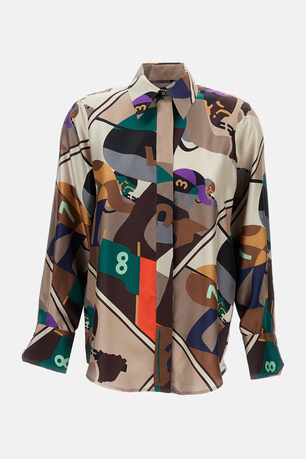 alberto biani classic silk skiers shirt