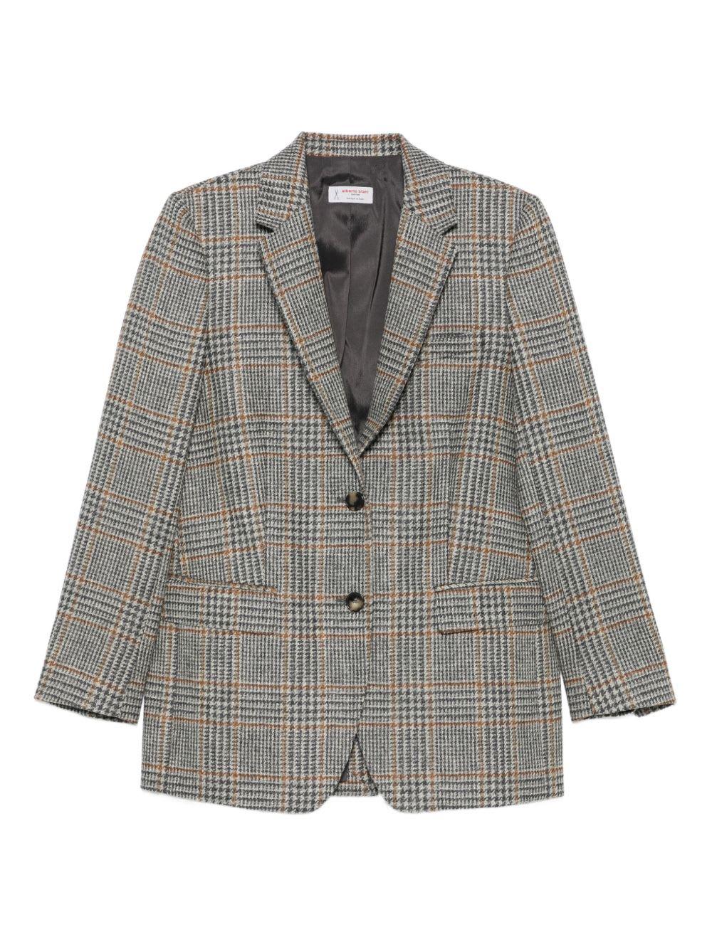alberto biani grey checked jacket