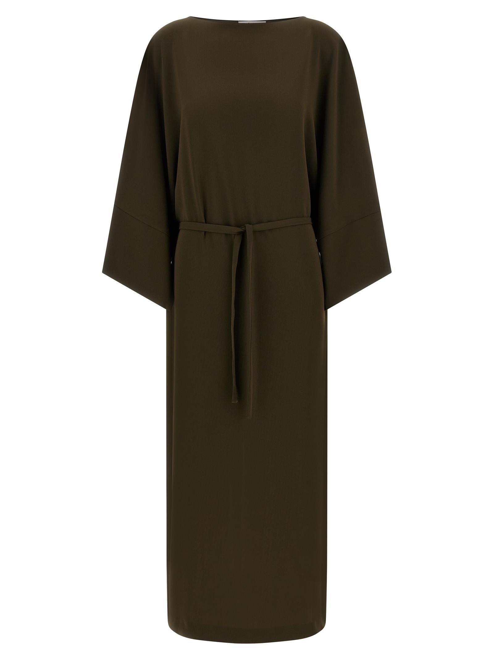 alberto biani kimono dress brown triacetate polyester - women