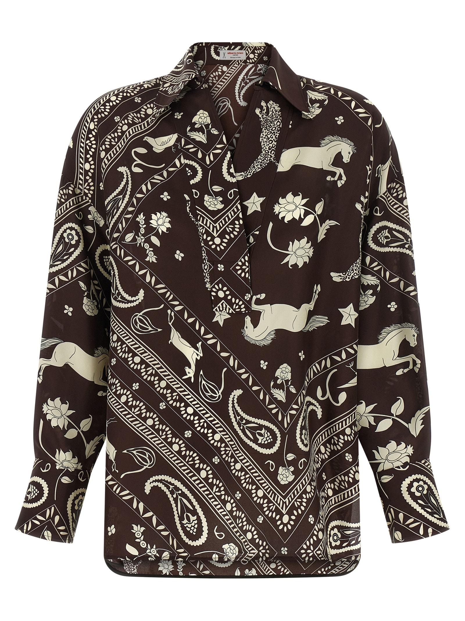 alberto biani printed blouse
