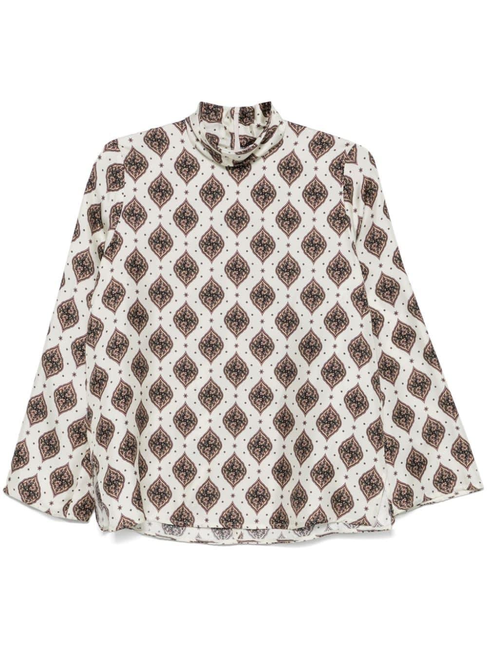 alberto biani printed silk blouse