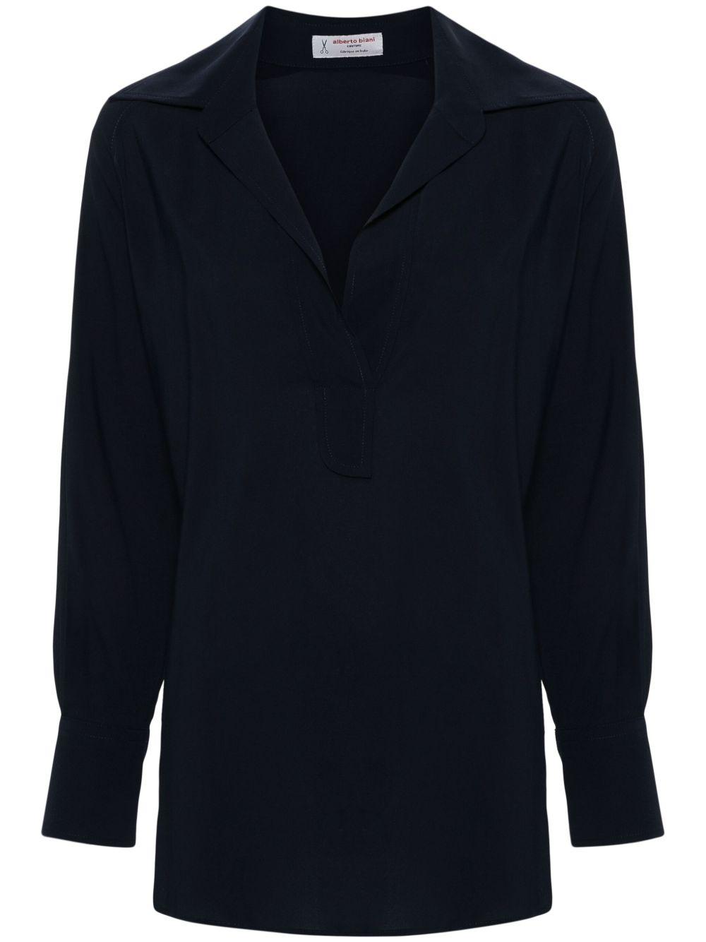alberto biani shirts blue viscose elastane - women