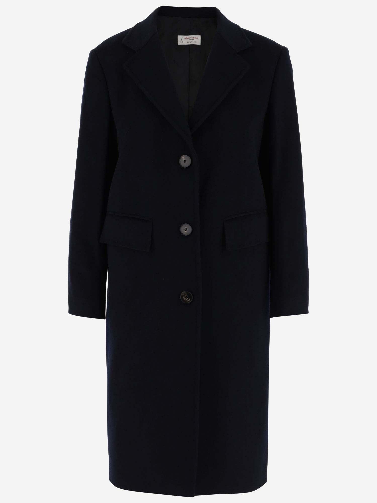 alberto biani single-breasted wool long coat
