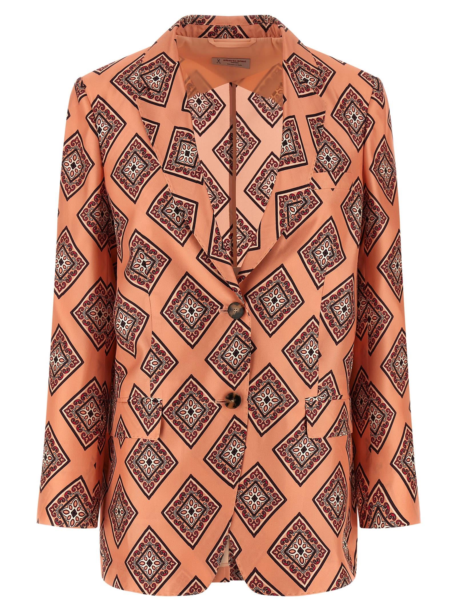 alberto biani tie print blazer