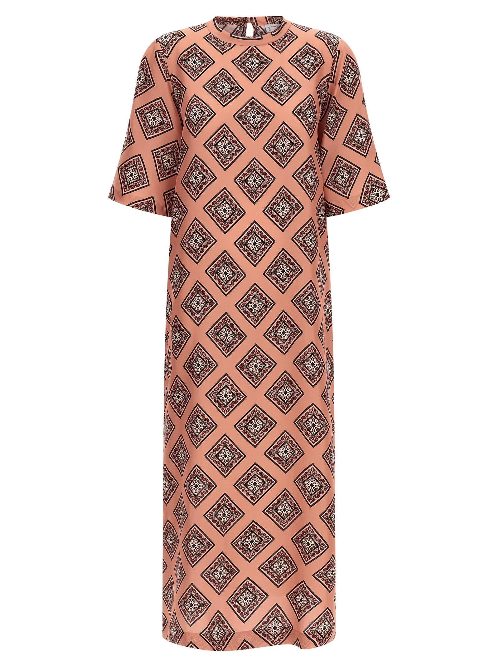 alberto biani tie print dress