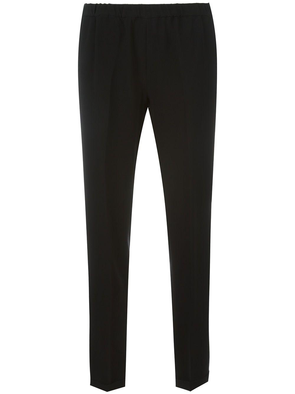 alberto biani trousers black viscose - women