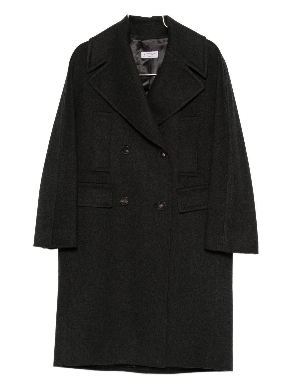 alberto biani wool double-breasted coat