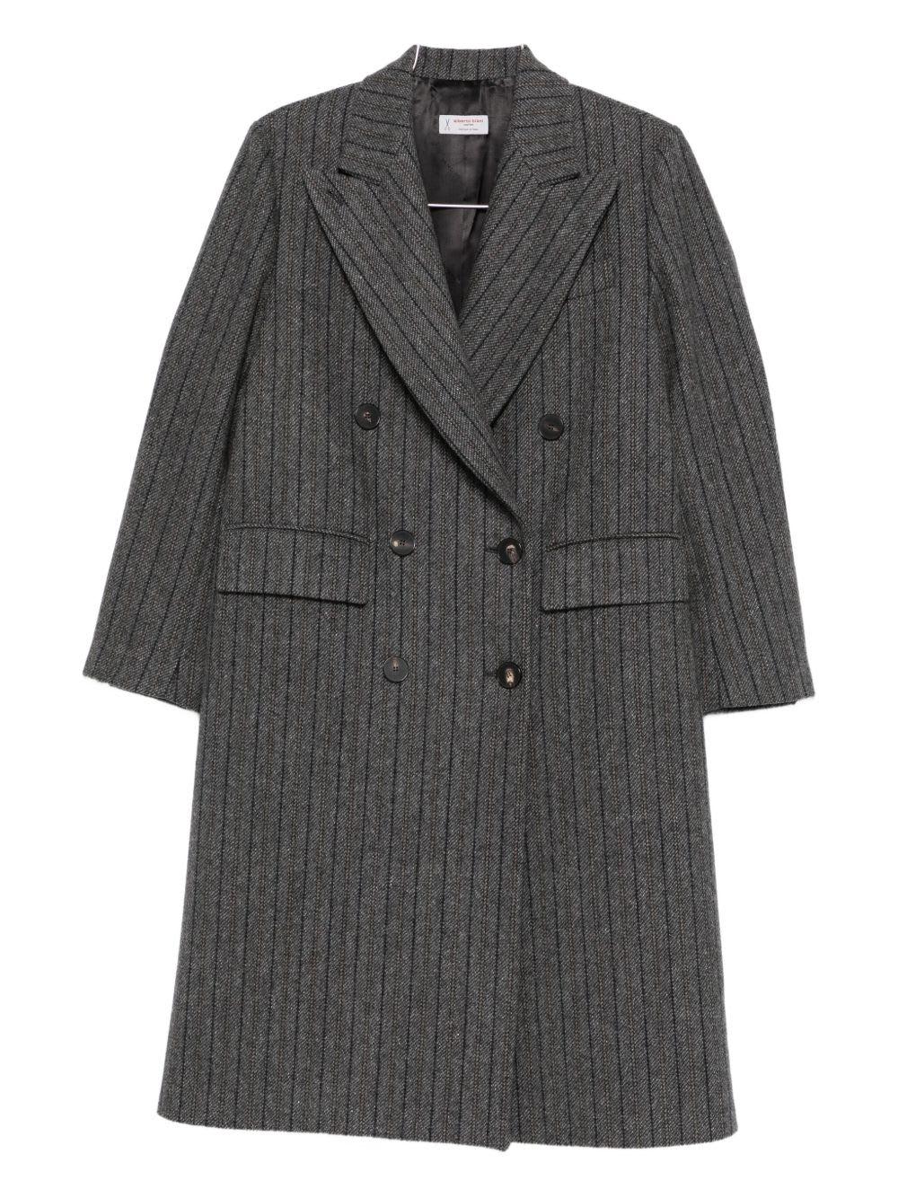 alberto biani wool double-breasted coat