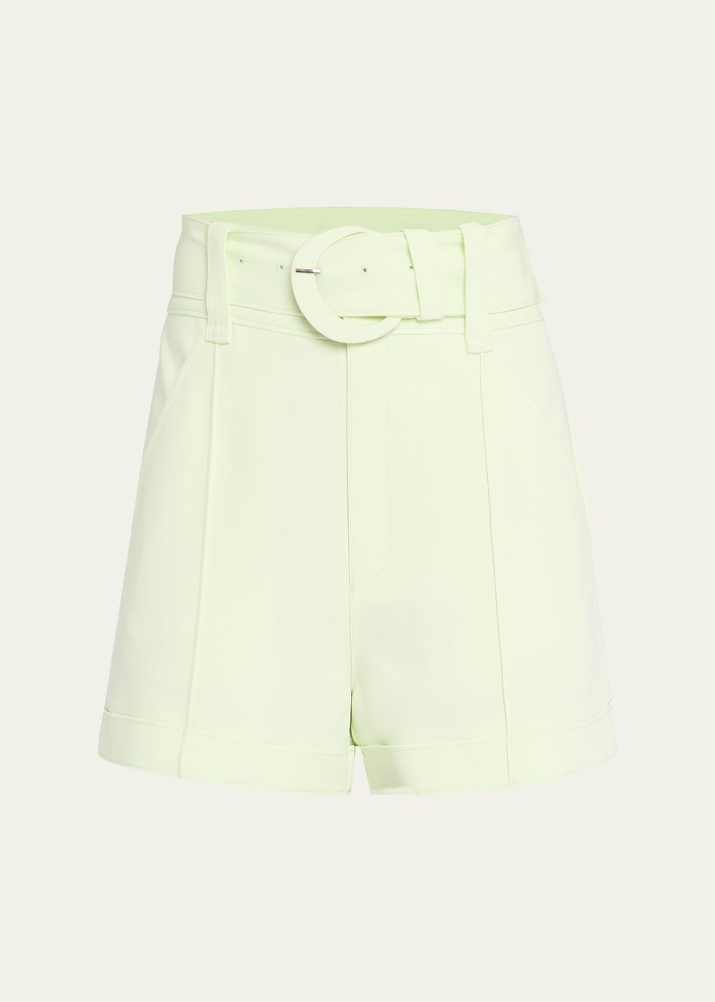 aldi belted high-rise stitched shorts