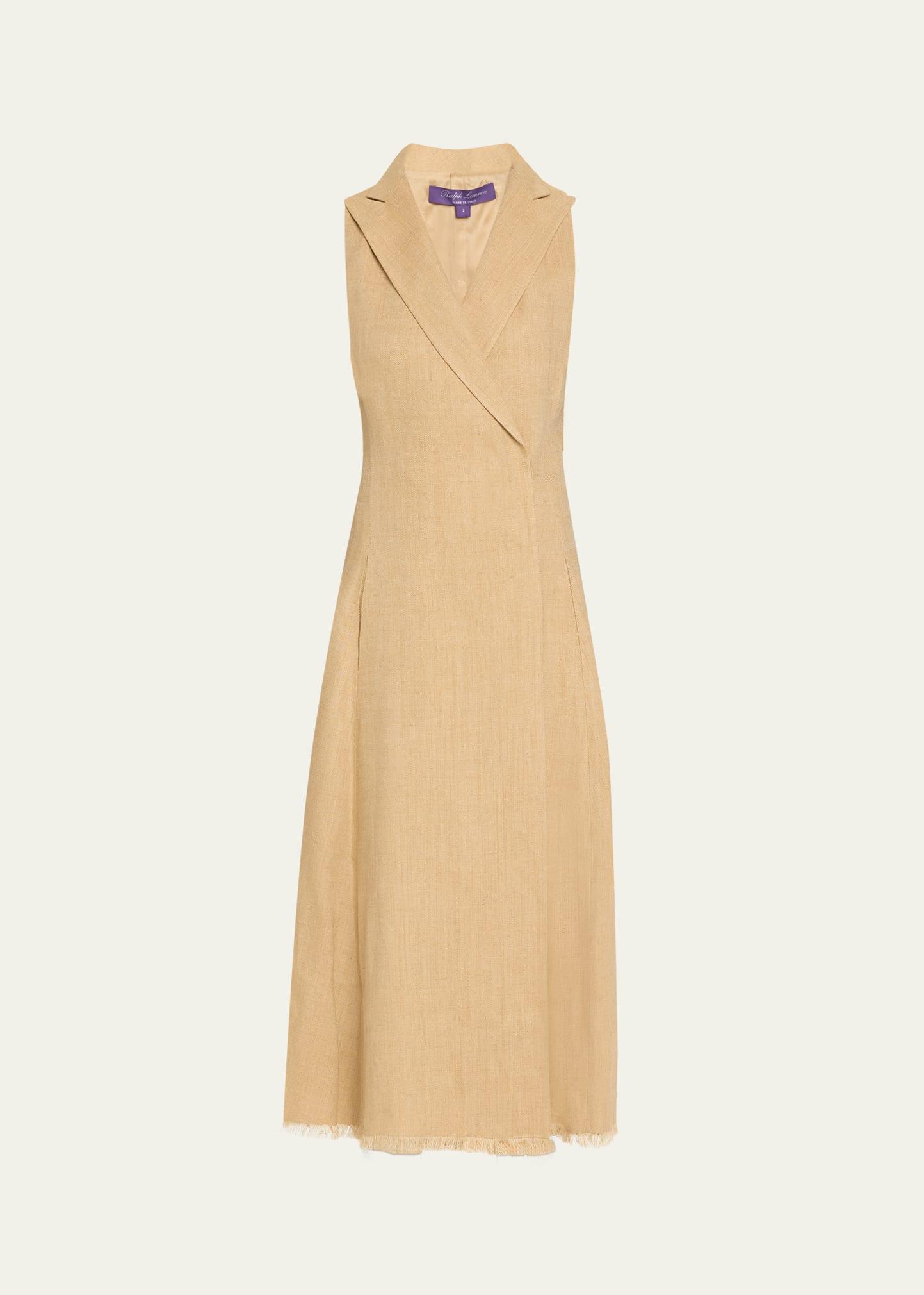 alecia silk linen midi day dress