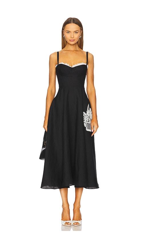 alejandra alonso rojas bustier maxi dress in black.