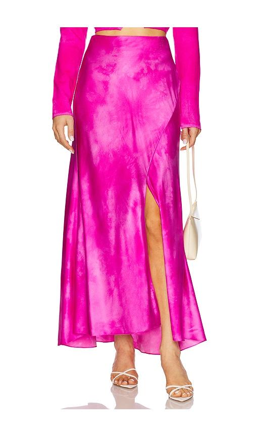 alejandra alonso rojas flared midi skirt in pink.