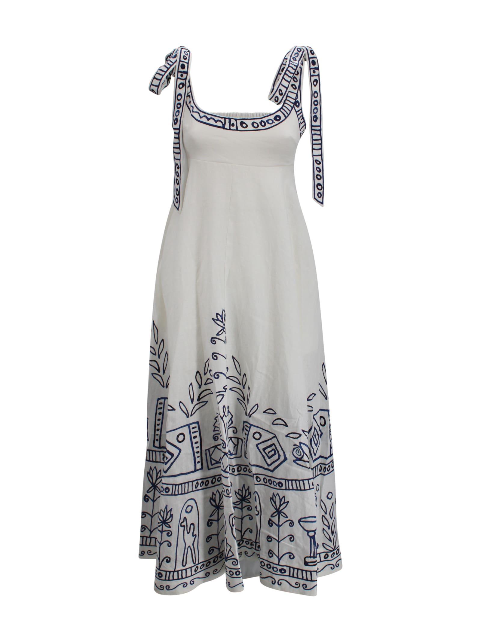 alemais leela midi dress with graphic print